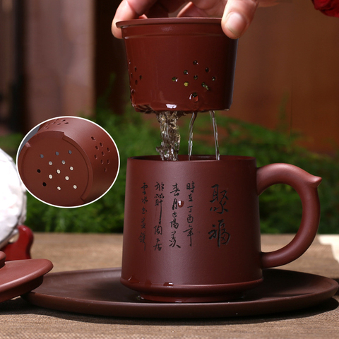 Yixing Zisha – service à thé fait à la main, 450ml, théière master, en argile violette, Kung Fu, Gaiwan, livraison gratuite ► Photo 1/6