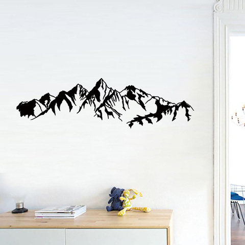 Autocollant mural sculpté chaîne montagne | Pour salon chambre à coucher, décoration de fond de lit, stickers d'art, stickers de porte, autocollants en Pvc ► Photo 1/6