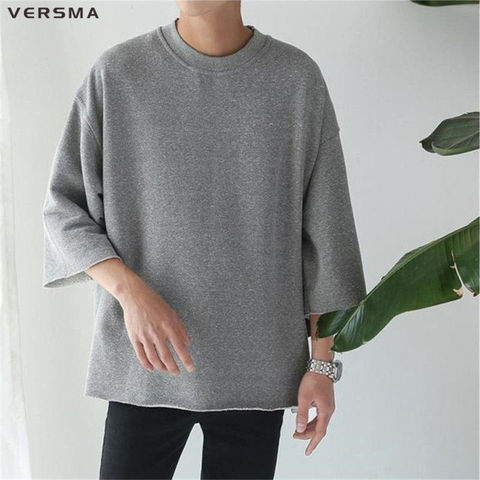 VERSMA – T-shirt manches chauve-souris pour homme, style Hip Hop, Rock, uni, surdimensionné, japonais, Streetwear, Swag, Punk ► Photo 1/6