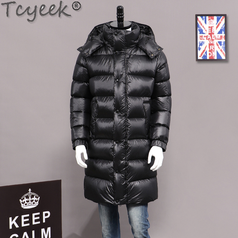 Tcyeek – veste longue en duvet de canard blanc pour homme, Streetwear, vêtements d'hiver, 2022 ► Photo 1/6