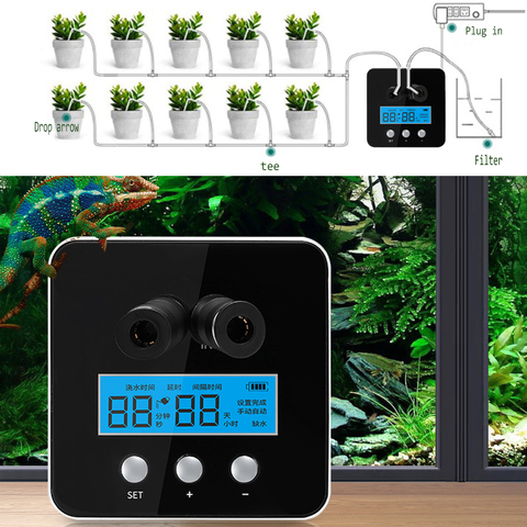 Pompe à eau automatique Intelligent LED dispositif d'arrosage minuterie système d'irrigation ensemble goutteur de jardin en pot goutte à goutte arrosage ► Photo 1/6