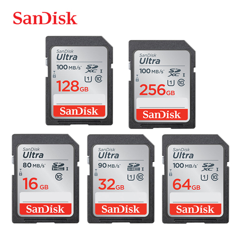 SanDisk – Carte SD, 16 go/32 go/64 go/256 go/128 go, classe 10, classe 10, 80M-100 M/s, SDHC, SDXC, ush-1, pour appareil photo ► Photo 1/6