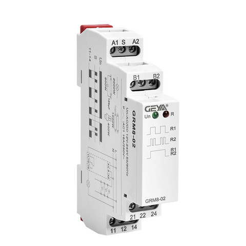 Din Rail-relais de verrouillage électronique de mémoire SPDT 16A, relais d'étape AC 230v ou AC/DC12-240V impulsions, GRM8 ► Photo 1/6