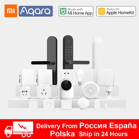 Xiaomi Aqara Kits de maison intelligente passerelle Hub 3 mur sans fil interrupteur lampe porte mouvement capteur de température relais Module caméra MI maison ► Photo 1/6