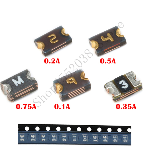 Fusibles à récupération automatique PolySwitch, 50 pièces/lot, 0805 0,1a/0,2a/0,35a/0,5a/0,75a/1,1a SMT SMD, fusible réinitialisable PPTC ► Photo 1/6