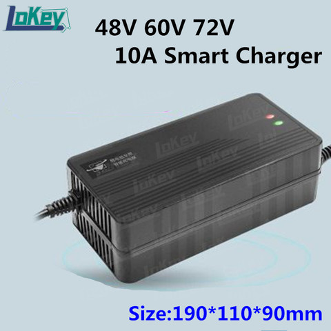 Chargeur rapide intelligent pour batterie au lithium-ion lifepo4, 48V 60V 72V 10a, 13S 54.6V 16S 67.2V 58.4V 20S 73V 84V 24S 87.6V ► Photo 1/6