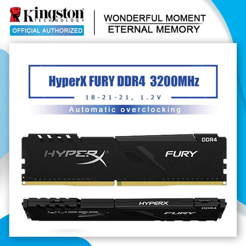 Kingston – mémoire de serveur d'ordinateur de bureau, HyperX Fury, modèle DDR4, capacité 4 go 8 go 16 go 32 go, fréquence d'horloge 2400/2666/3200MHz, ram, DIMM ► Photo 1/6