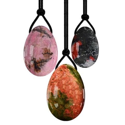 Yoni-œuf de Jade en Quartz Rose percé, boules de Kegel en cristal naturel, améthyste pour femmes, livraison directe ► Photo 1/6