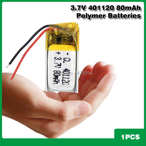 Batterie Rechargeable, 401120 Li-ion, polymère, 3.7v, 80mah, Certification de qualité CE FCC ROHS, alimentation électrique sûre ► Photo 1/6