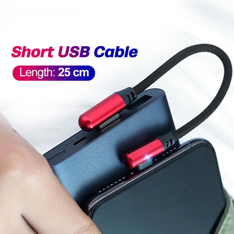 Câble pour batterie externe USB Type C FONKEN 25cm câble Micro USB de charge Portable ► Photo 1/6