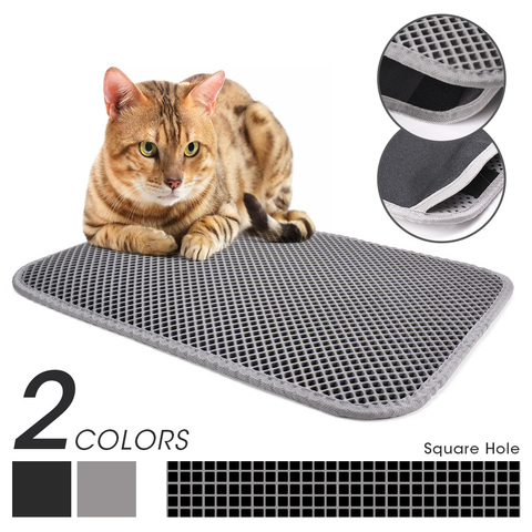 Tapis de litière pour chat de compagnie Double couche imperméable à l'eau litière pour chats maison propre Super léger facile à transporter Surface lisse ► Photo 1/6