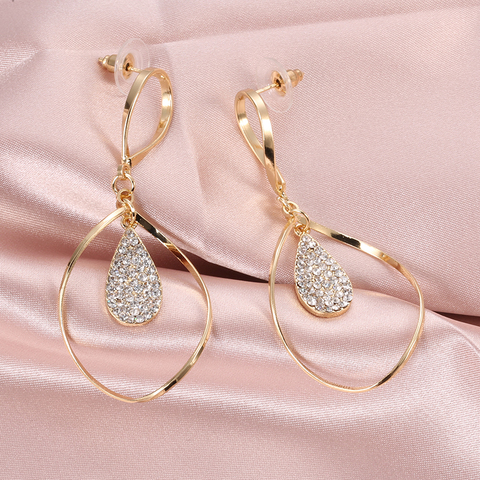 Kinel – boucles d'oreilles en cuivre pour femme, nouveau Design coréen, haute qualité, mosaïque en cristal Zircon, géométrique, élégantes, pour tous les jours, 2022 ► Photo 1/6