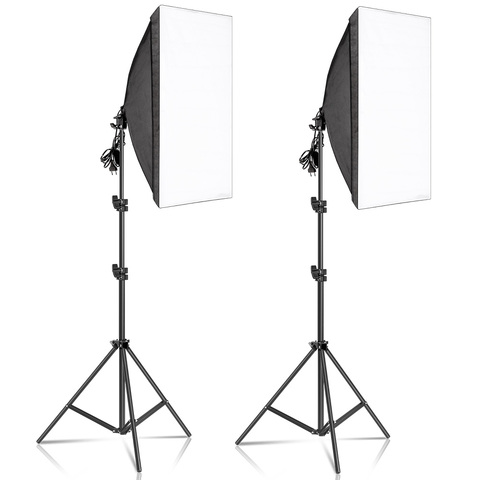50x70CM photographie Softbox Kits d'éclairage équipement de système de lumière continue professionnel pour Studio Photo ► Photo 1/6