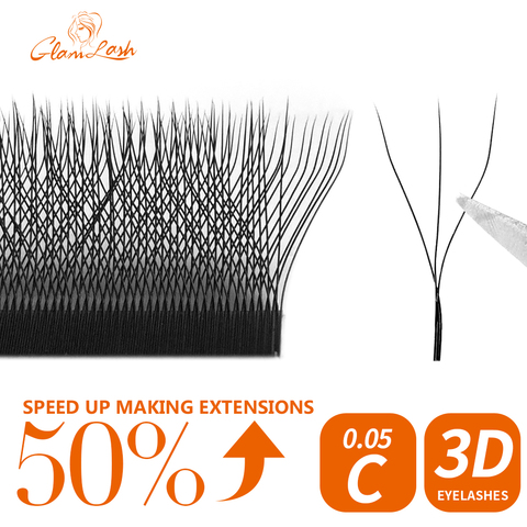 Glamour W forme Bloom 3D préfabriqués Volume Fans Extensions de cils naturel doux lumière individuelle cils plein Dense ► Photo 1/6