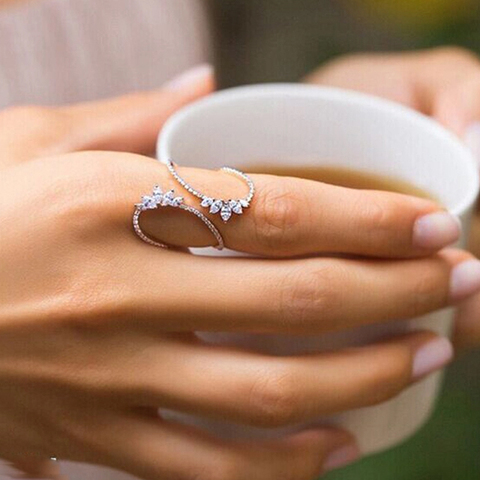 Bague ouverte en cristal zircone CZ pour femmes, Bijoux de mariage, nouvelle mode marocaine, cadeaux d'anniversaire, CRP2015 ► Photo 1/6