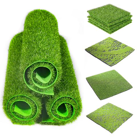 15/30cm tapis d'herbe vert pelouses artificielles tapis de gazon faux gazon jardin mousse paysage pour la maison étage Aquarium décoration de mariage ► Photo 1/6