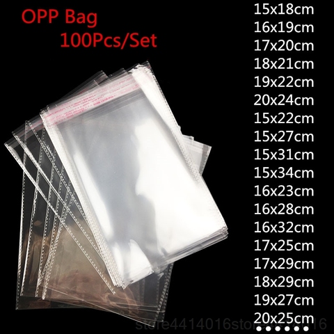 Sachet d'emballage plastique transparent auto-adhésif | Sac cadeau en OPP refermable, multi-tailles, pour conservation des aliments frais ► Photo 1/6