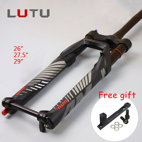 LUTU – fourche de vtt à Suspension pneumatique, 26, 27.5, 29 pouces, pour vélo de montagne, 140mm, couronne, verrouillage à distance ► Photo 1/6