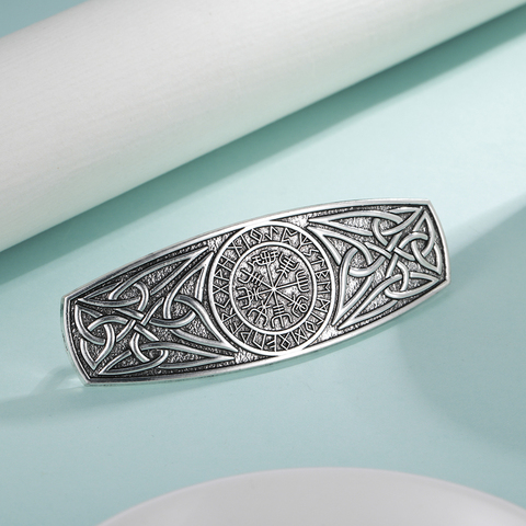 Skyrim Viking boussole épingles à cheveux Vintage amulette Celtics noeud nordique Runes Barrette pince à cheveux accessoires cadeau pour femmes filles ► Photo 1/6