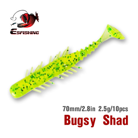 KESFISHING BUGSY SHAD 70mm leurres de pêche carpe pêche s'attaquer Crankbait Isca Popper Wobbler silure Jig lent faux leurre naufrage ► Photo 1/6