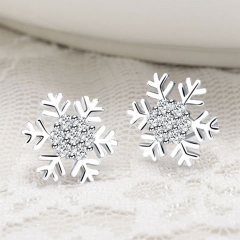 2022 nouvelle belle flocon de neige breloque boucle d'oreille pour les femmes cadeau de noël mode cristal Zircon boucles d'oreilles filles nouvel an bijoux ► Photo 1/6