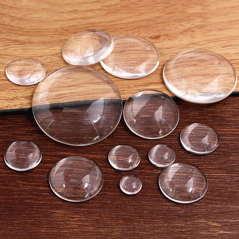 Cabochon rond en verre transparent à dos plat pour la fabrication de bijoux bricolage 6mm 8mm 10mm 12mm 14mm 16mm 18mm 20mm 25mm 30mm 35mm ► Photo 1/6