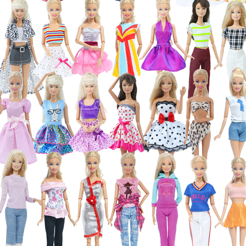 10 pièces/ensemble mode princesse poupée vêtements pour Barbie poupée robe tenues pantalon robe maillot de bain quotidien tenue décontracté accessoires 12'' ► Photo 1/6