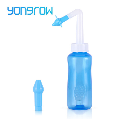 Yongrow-Pot de lavage médical Portable, nettoyant pour le nez, irrigateur Nasal, 300ml, pour adultes et enfants, système de rinçage ► Photo 1/6