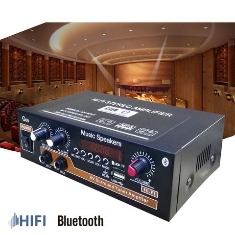 Universel G50 HIFI Bluetooth voiture Audio puissance son amplificateur FM lecteur de Radio prise en charge SD / USB / DVD / MP3 avec télécommande ► Photo 1/6