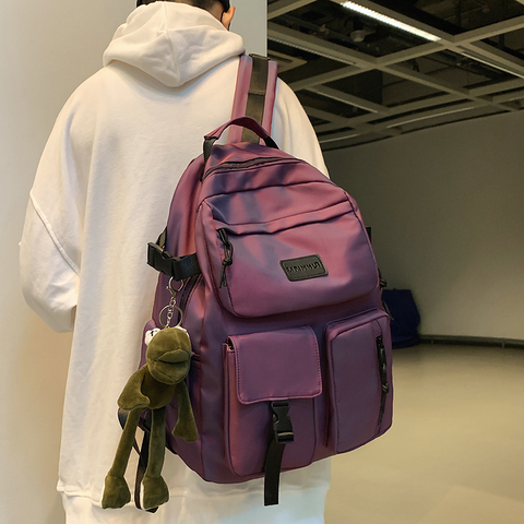 HOCODO – sac à dos réfléchissant en Nylon, grande capacité, Anti-vol, sac d'école unisexe pour femmes ► Photo 1/6