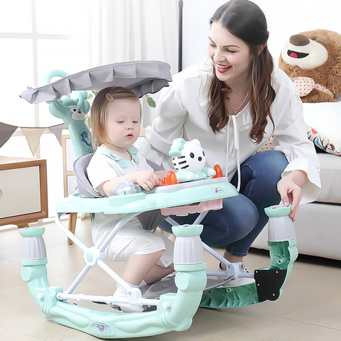 Marchette multifonctionnelle pour bébé, sécurité Anti-retournement, pliable, apprentissage de marche pour nouveau-né, voiture musicale Anti-jambes avec roues ► Photo 1/6