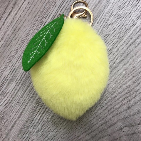 Porte-clés créatif en forme de boule de fruits et de citron, pendentif en peluche de mangue pour bagages ► Photo 1/6