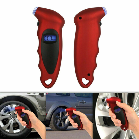 Jauge de pression pour pneus de voiture | Haute précision LCD outils TPMS numériques testeur de pression pour pneus de bicyclette avec porte-clés ► Photo 1/6