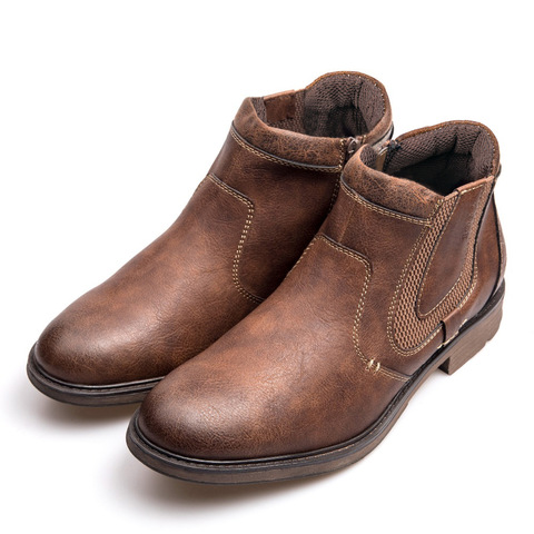 ZYYZYM hommes bottes en cuir 2022 automne hiver Style Vintage cheville courte Chelsea botte homme chaussures Botas Hombre ► Photo 1/6