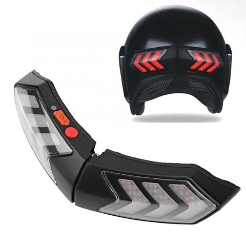 Casque de moto sans fil DC12V, ABS noir, clignotant de moto, avertissement de frein, barre lumineuse sans fil, lampe de sécurité LED ► Photo 1/6