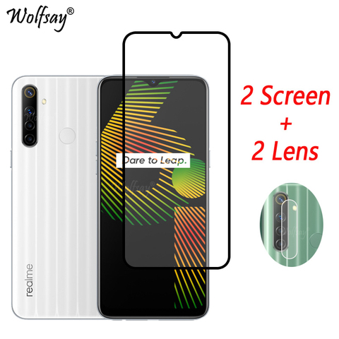 Verre trempé à couverture complète pour Oppo Realme 6i protecteur d'écran pour Oppo Realme 6i verre de caméra pour Oppo Realme 6i verre protecteur ► Photo 1/6