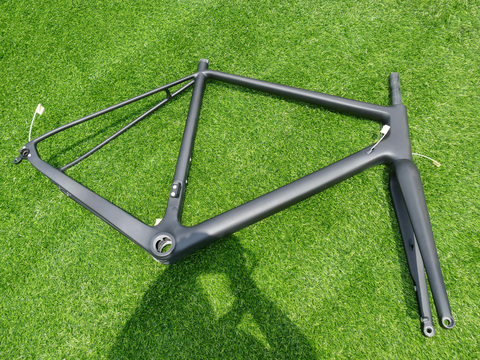 Toray – cadre de vélo Cyclocross en fibre de carbone, supports de freins à disque BSA 12x142mm, axe transversal et fourche 12x100mm ► Photo 1/5