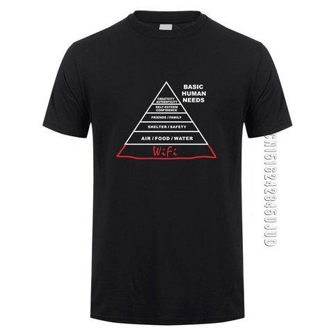 Drôle Besoins Humains Internet Geek Calculer T Chemises Hommes Coton O Cou T-shirt Wifi Homme Tshirt Top T-Shirts ► Photo 1/5