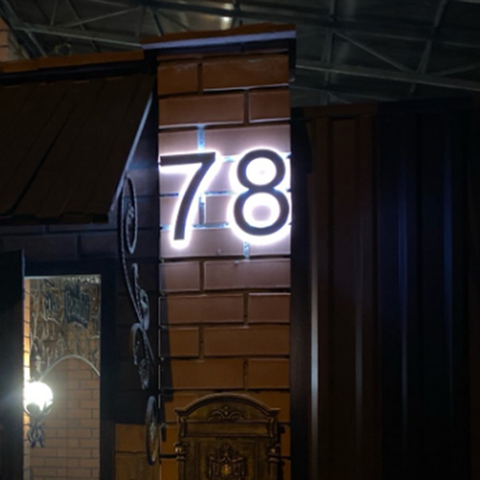 Éclairage extérieur étanche à Led nom de la maison chiffres extérieur acrylique métal illuminé maison numéros signes pour porte chambre appartement ► Photo 1/6