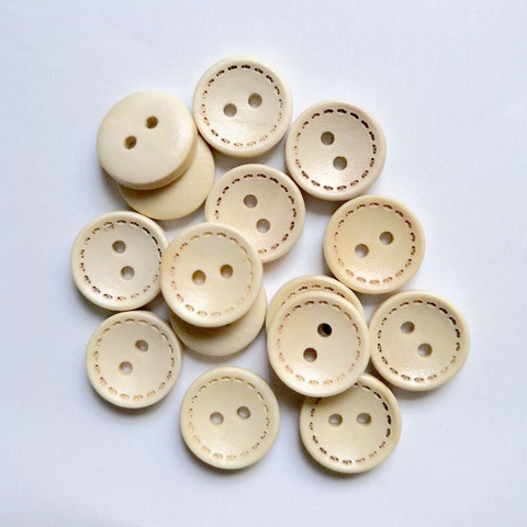 50 pièces bois boutons de couture Scrapbooking rond deux trous tableau de bord ligne 10mm Dia. Botones Costura décorer bottoni boorteils B20410 ► Photo 1/2