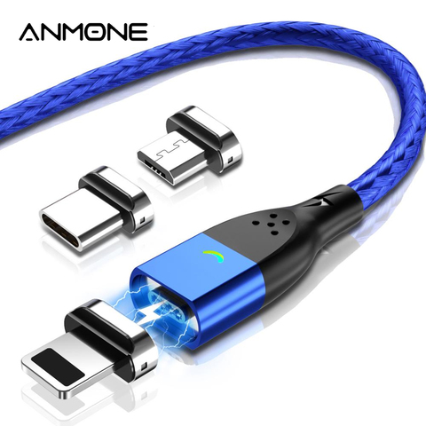 ANMONE câble magnétique Type C câble de Charge magnétique Micro USB câble de chargeur magnétique pour Xiaomi Samsung Iphone câbles de téléphone portable ► Photo 1/6
