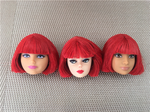 Têtes de poupée originales, Collection Rare, rouge bleu bleu, pièces colorées, personnalité, Style de cheveux, accessoires ► Photo 1/6