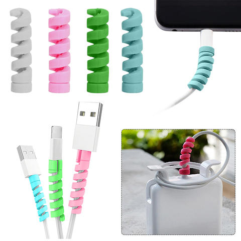 Spirale câble protecteur économiseur couverture pour Apple iPhone USB câble de charge cordon Adorable manchon de protection pour téléphones cordon en gros ► Photo 1/6