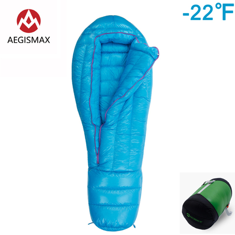 AEGISMAX ULTRA sac de couchage en plein air sac de Camping en duvet d'oie momie extrême froid vers le bas longueur adulte sac de couchage en Nylon ► Photo 1/6