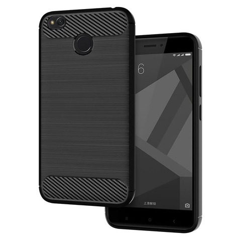Coque de téléphone Xiaomi en Silicone TPU, antichoc, Fiber de carbone, pour Redmi Note 4x ► Photo 1/5