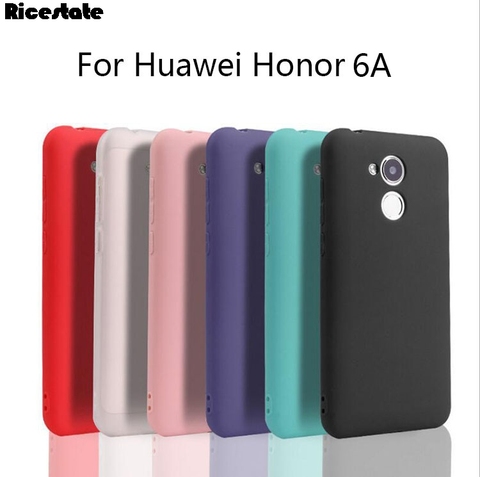ForRicestate – coque arrière en silicone pour Huawei Honor 6A, étui coloré solide transparent et givré ► Photo 1/6