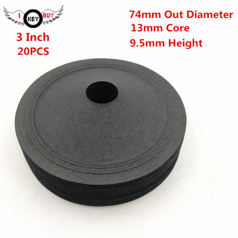 I KEY acheter 20 pièces 3 pouces 74mm13mm Core haut-parleur papier cône hauteur 9.5mm Tweeter bassin haut-parleurs bricolage réparation accessoires noir ► Photo 1/4