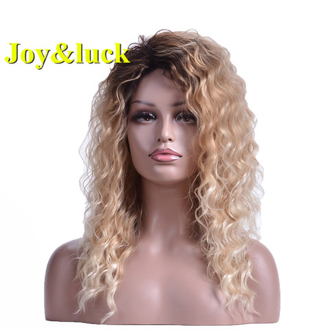 Joy & luck-perruque synthétique ondulée brune, Blonde, ombré, avec racines foncées, postiches bouclées, Style Cosplay ou Style quotidien ► Photo 1/5