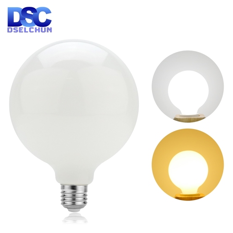 Ampoule en verre laiteux E27 5W Edison lumière LED ampoule G80 G95 G125 220V-240V Globe boule ampoule blanc froid/chaud Lampada lampe à LED ► Photo 1/6