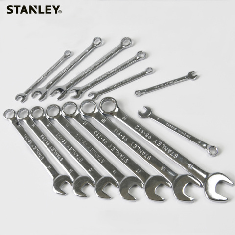 Stanley-clé combinée standard fine, métrique 6 7 8 9 10 11 12 13 14 15 16 17 18 19 clés universelles à main ensemble d'outils mécaniques ► Photo 1/4